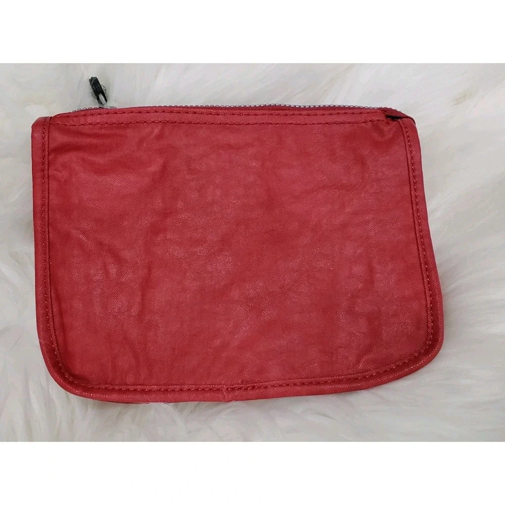 NEW KIPLING Harrie Pouch Cosmetic Bag Toiletries SCARLET RED‎ MAKEUP POUCH Zip